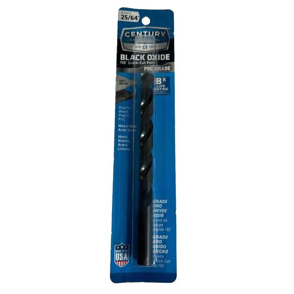 Century Drill Other - Century Drill 24225 Black Oxide High Speed Steel Drill Bit, 25/64-Inch